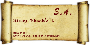 Simay Adeodát névjegykártya
